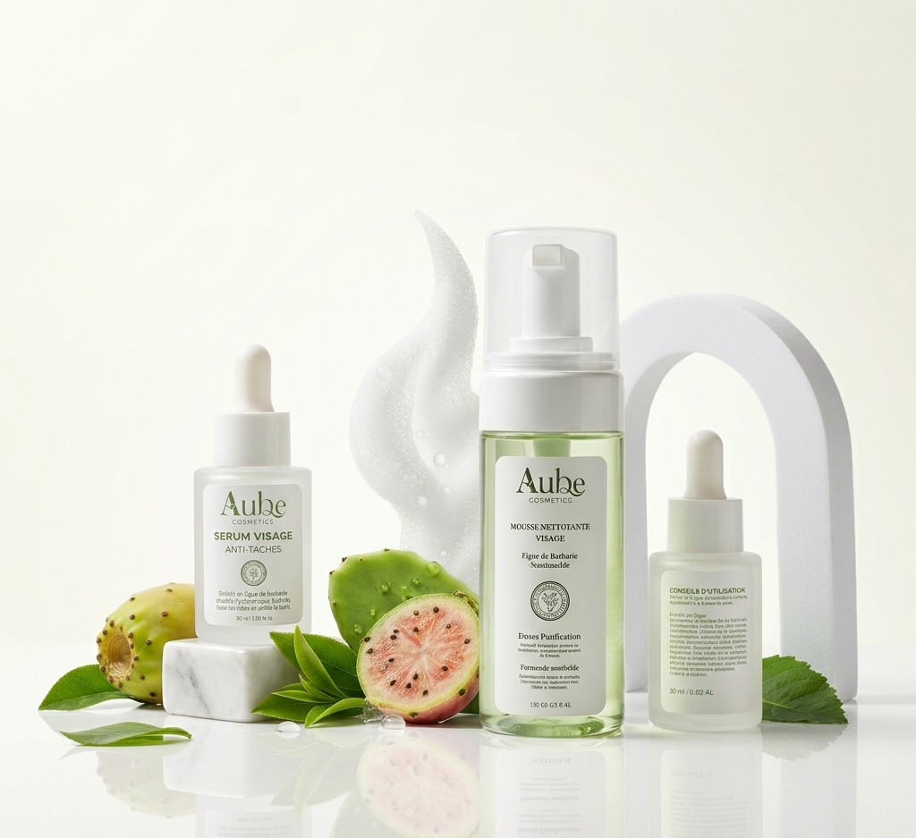 Pack - Mousse Nettoyante Douce & Sérum Anti-Ages et Taches - Aube Cosmetics
